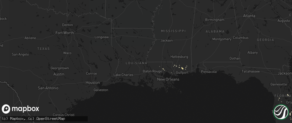 Hail map in Louisiana on June 24, 2026