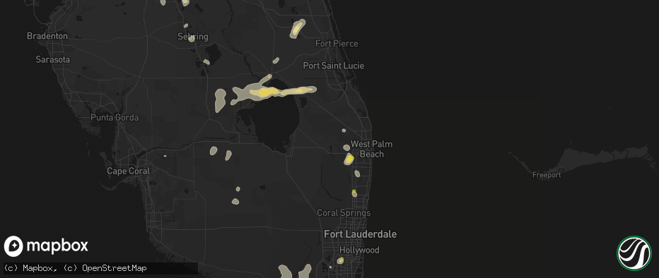 Hail map in Loxahatchee, FL on June 24, 2026
