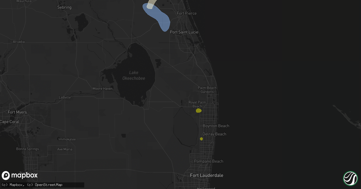 Hail map in Loxahatchee, FL on June 24, 2026