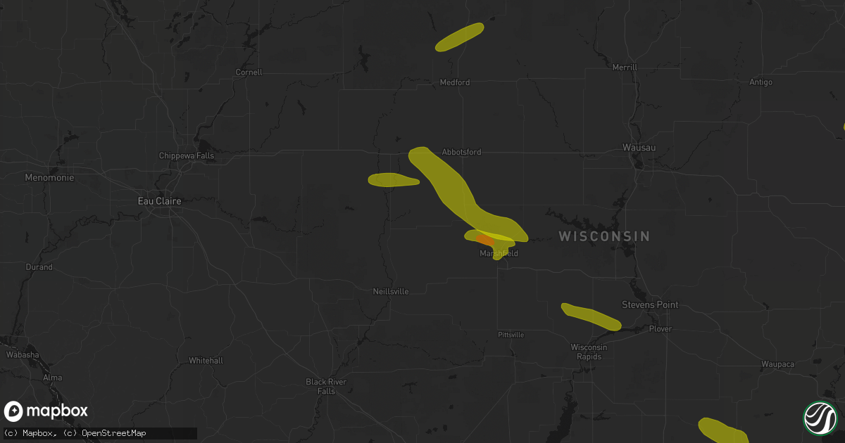 Hail map in Loyal, WI on June 24, 2026