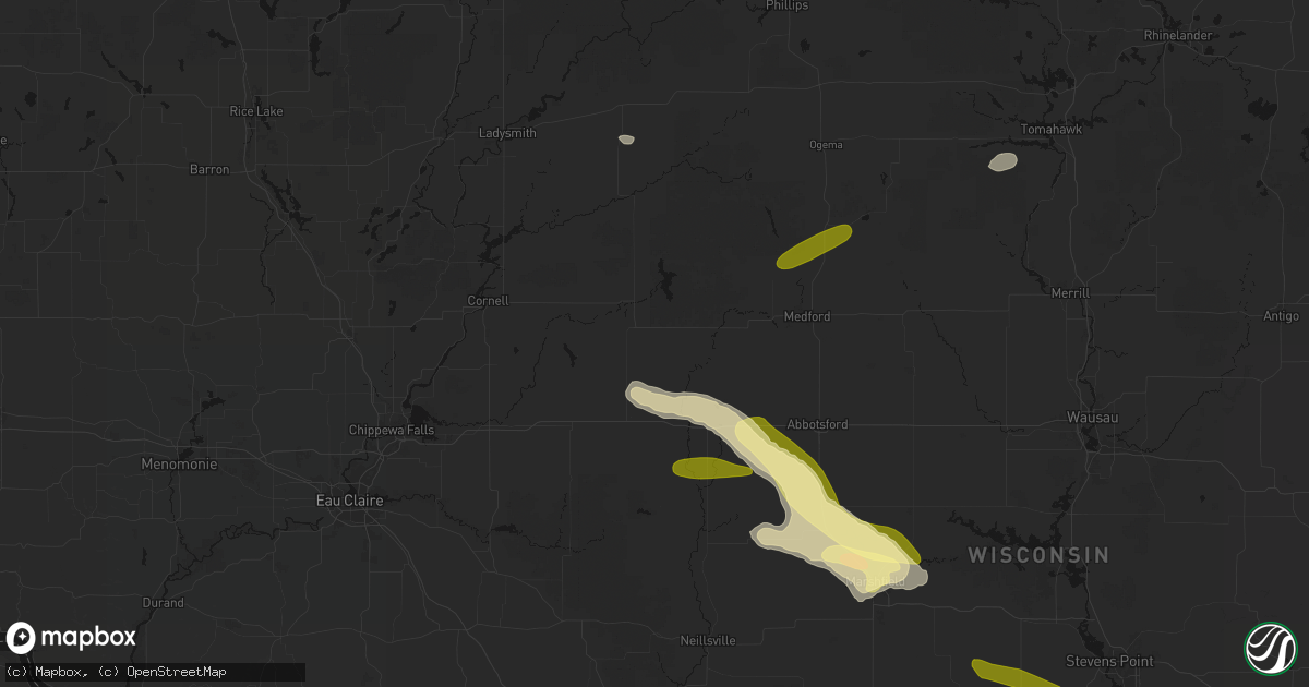 Hail map in Lublin, WI on June 24, 2026