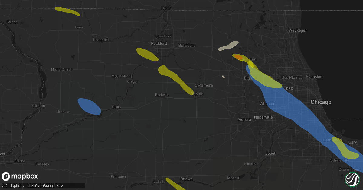 Hail map in Malta, IL on June 24, 2026