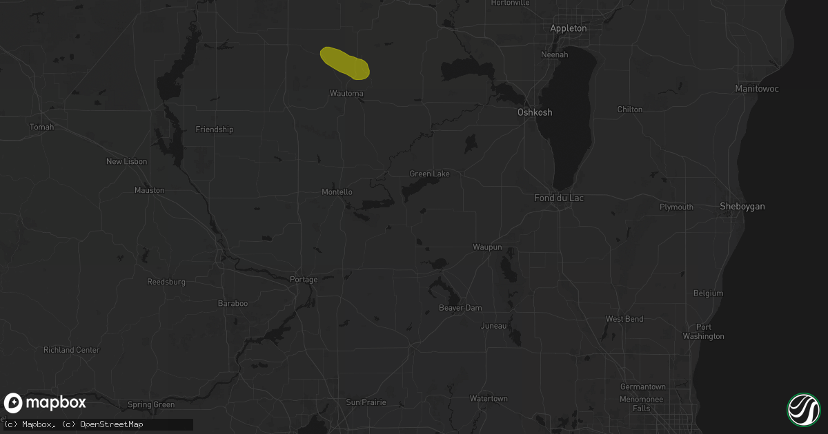Hail map in Markesan, WI on June 24, 2026