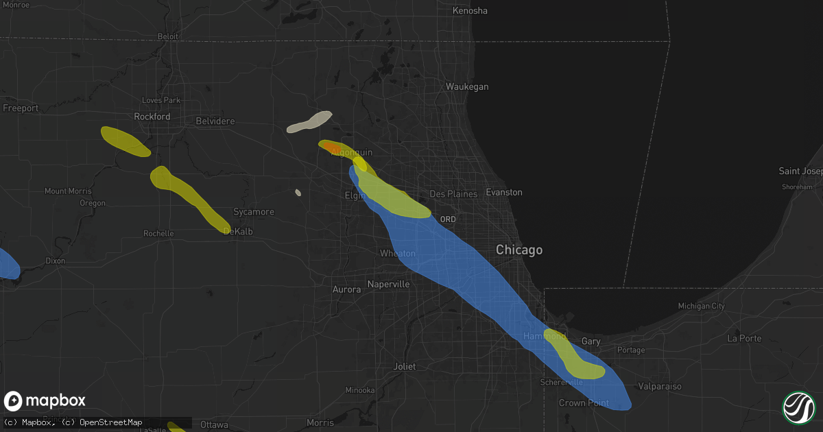 Hail map in Medinah, IL on June 24, 2026