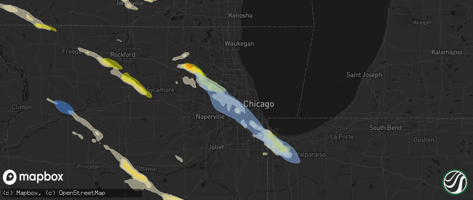 Hail map in Melrose Park, IL on June 24, 2026