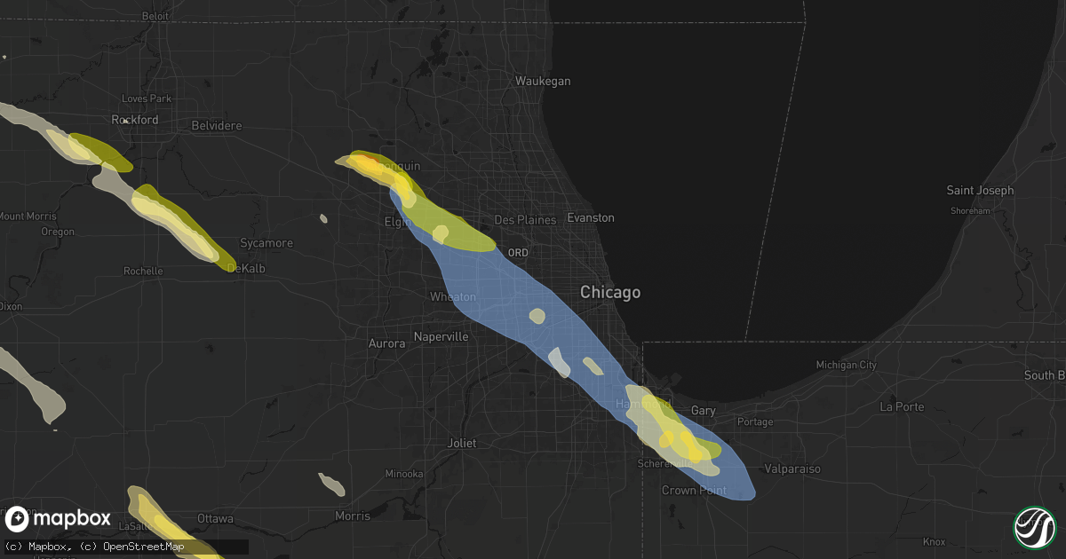 Hail map in Melrose Park, IL on June 24, 2026