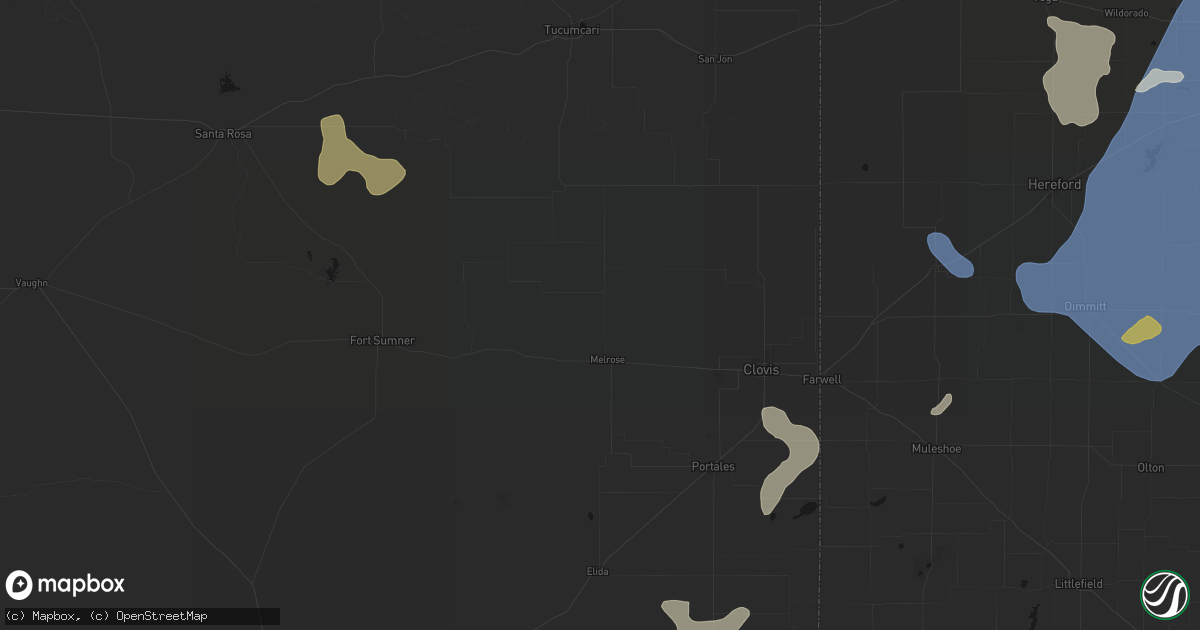Hail map in Melrose, NM on June 24, 2026