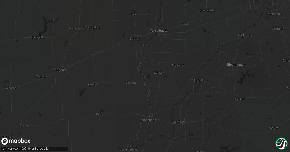 Hail map in Merom, IN on June 24, 2026