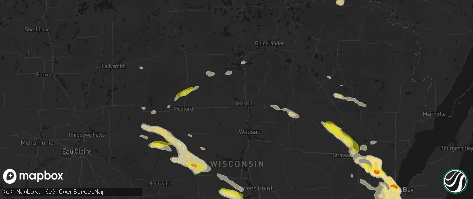 Hail map in Merrill, WI on June 24, 2026