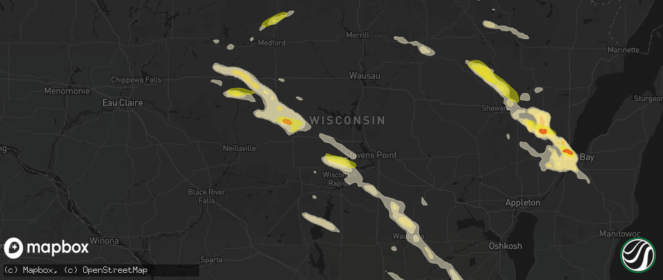 Hail map in Milladore, WI on June 24, 2026