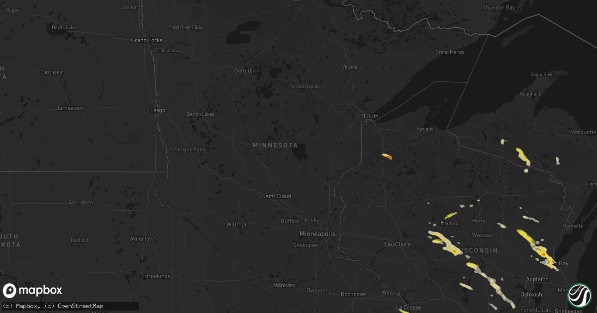 Hail map in Minnesota on June 24, 2026
