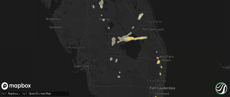 Hail map in Moore Haven, FL on June 24, 2026