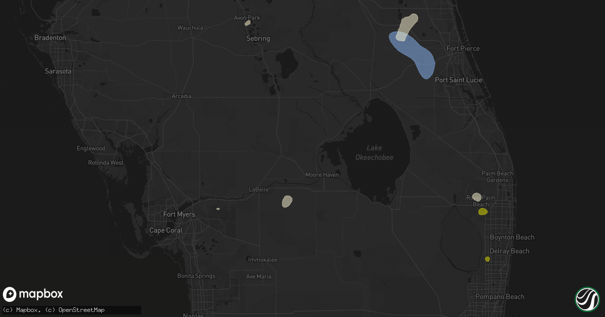 Hail map in Moore Haven, FL on June 24, 2026