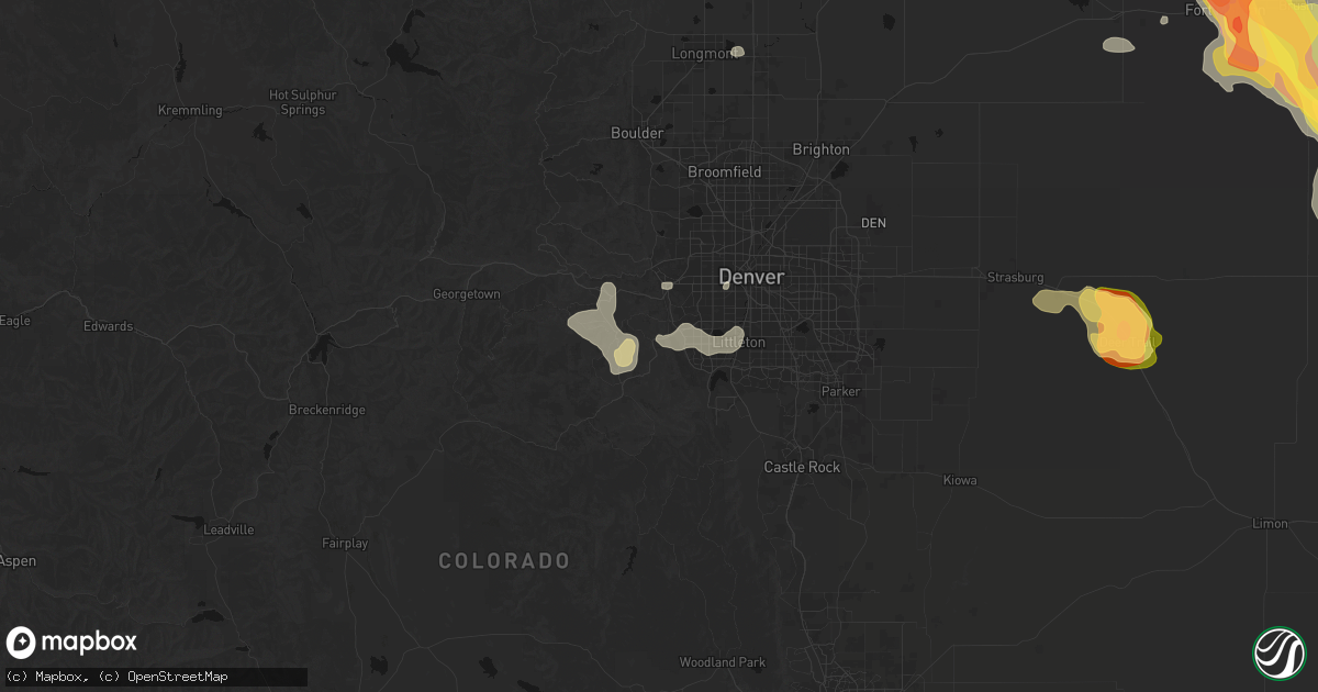 Hail map in Morrison, CO on June 24, 2026