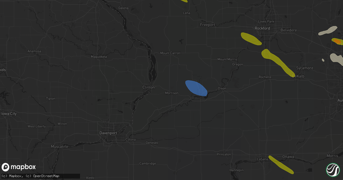 Hail map in Morrison, IL on June 24, 2026