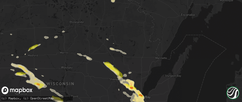 Hail map in Mountain, WI on June 24, 2026
