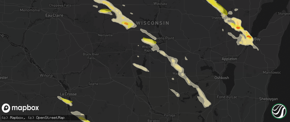 Hail map in Nekoosa, WI on June 24, 2026