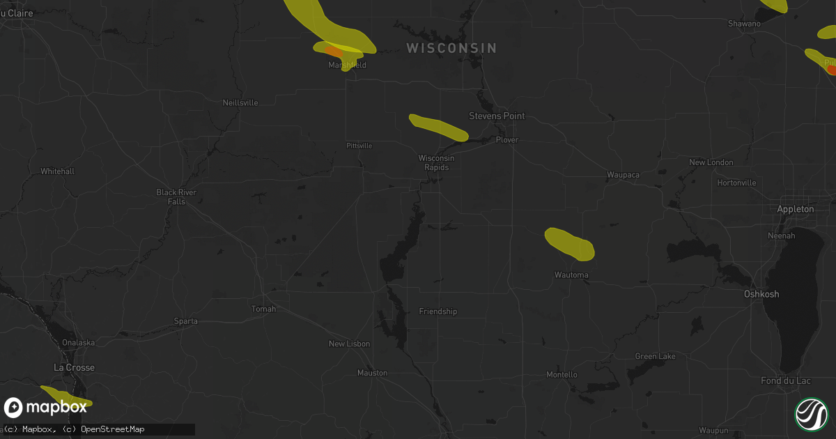 Hail map in Nekoosa, WI on June 24, 2026