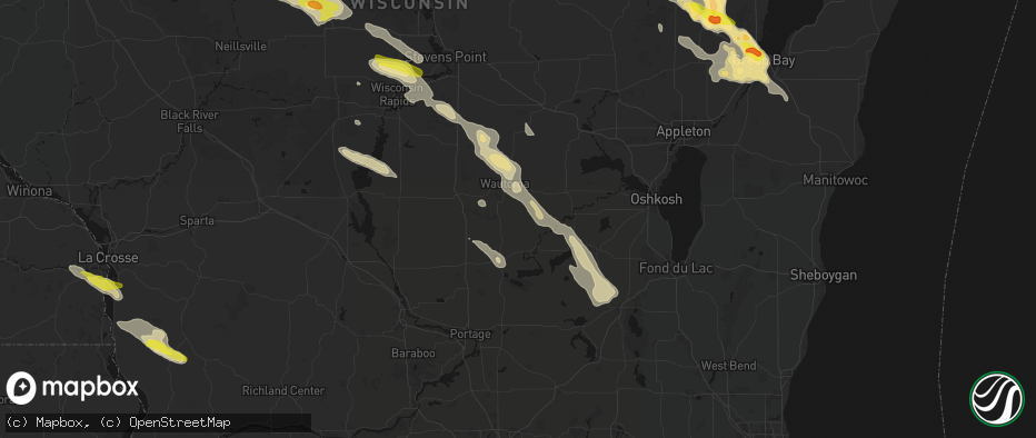 Hail map in Neshkoro, WI on June 24, 2026