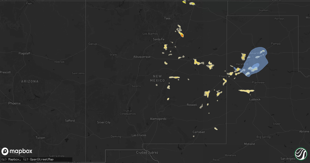 Hail map in New Mexico on June 24, 2026