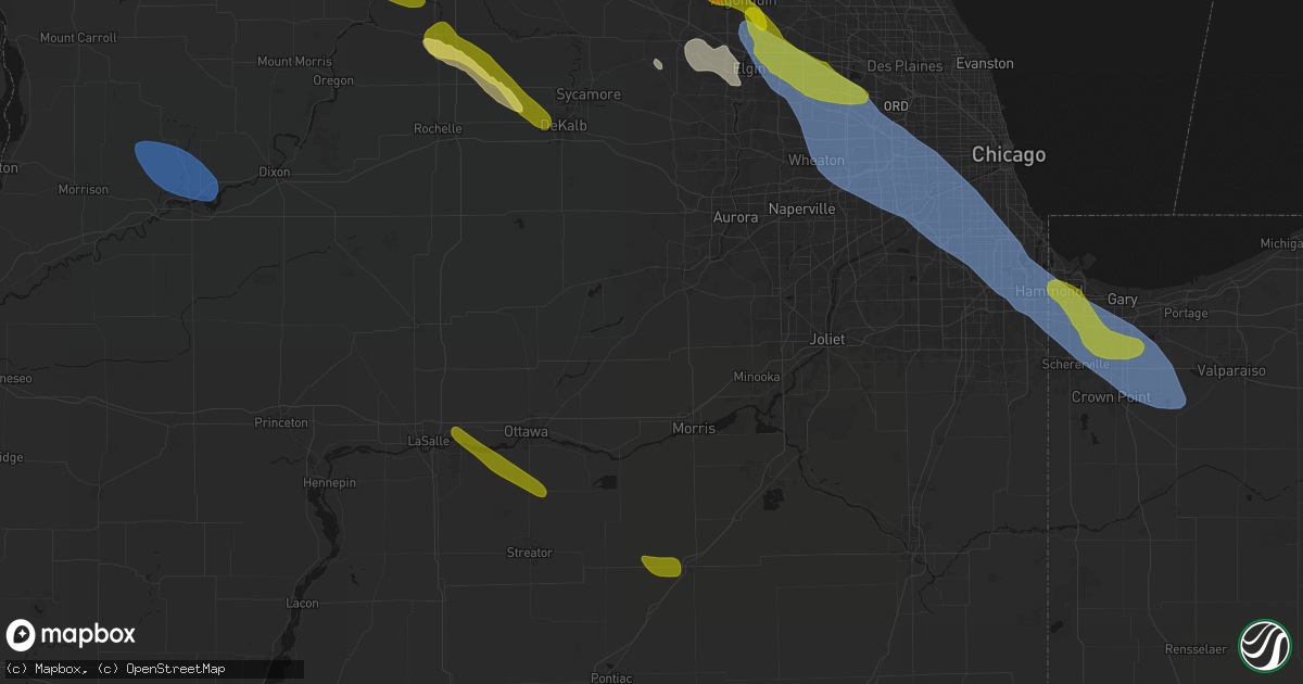 Hail map in Newark, IL on June 24, 2026