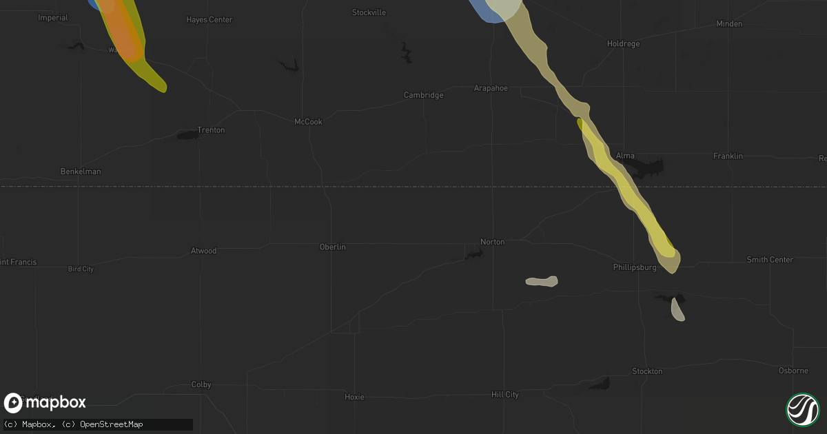 Hail map in Norcatur, KS on June 24, 2026