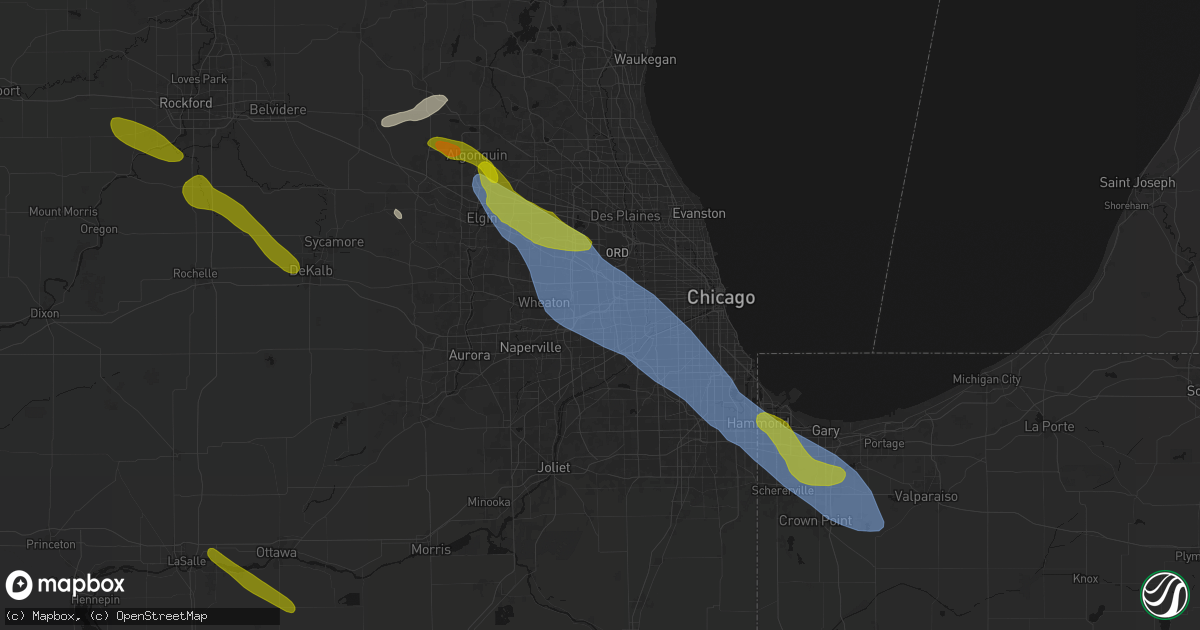 Hail map in Oak Brook, IL on June 24, 2026