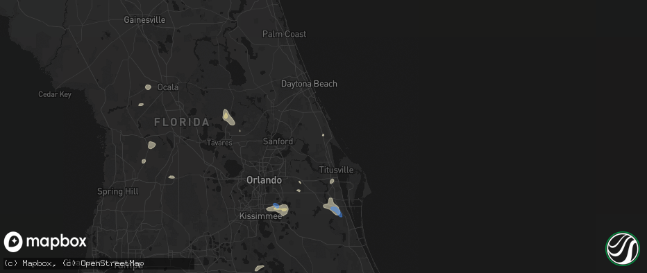 Hail map in Oak Hill, FL on June 24, 2026
