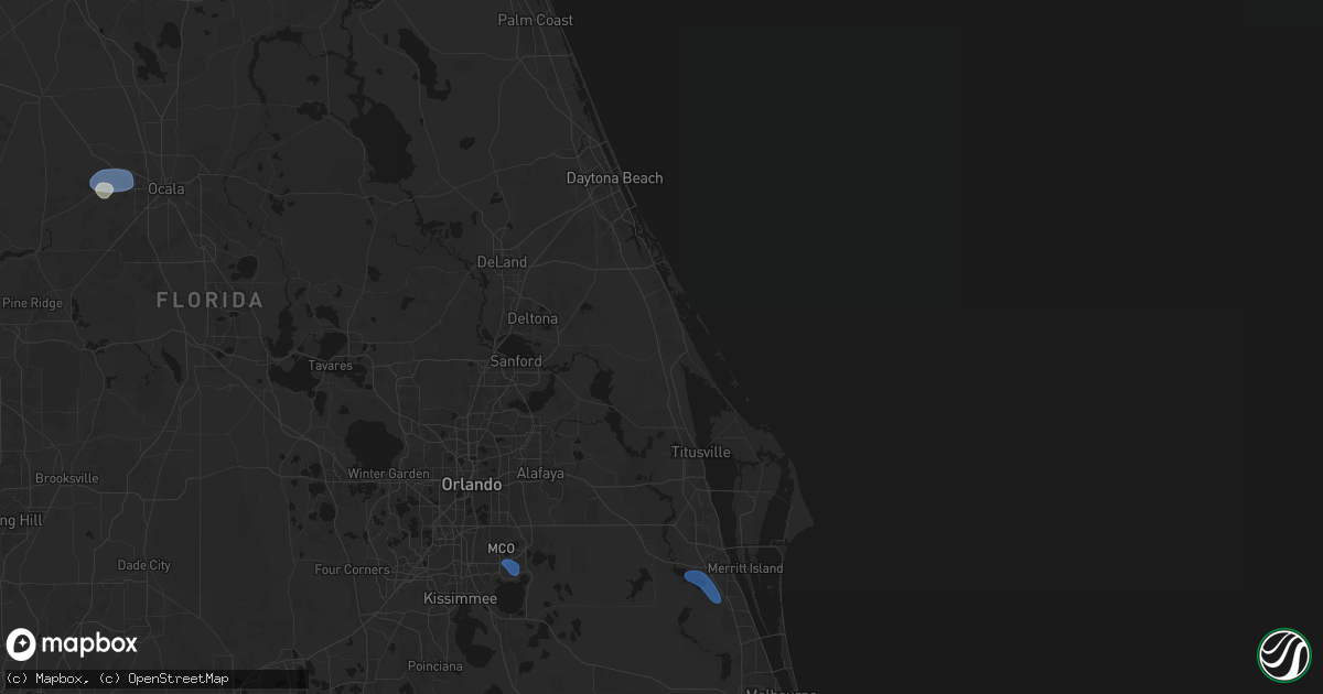 Hail map in Oak Hill, FL on June 24, 2026