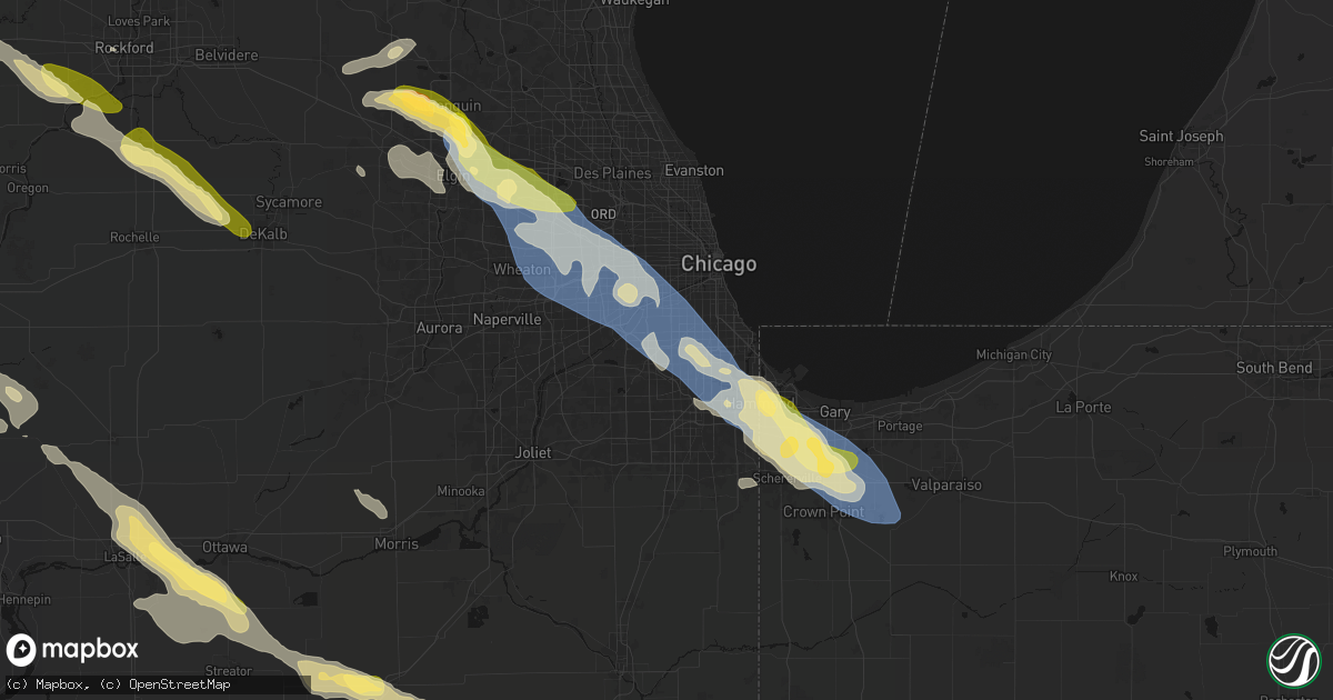 Hail map in Oak Lawn, IL on June 24, 2026