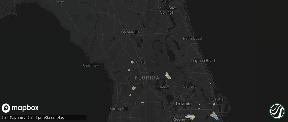 Hail map in Ocala, FL on June 24, 2026