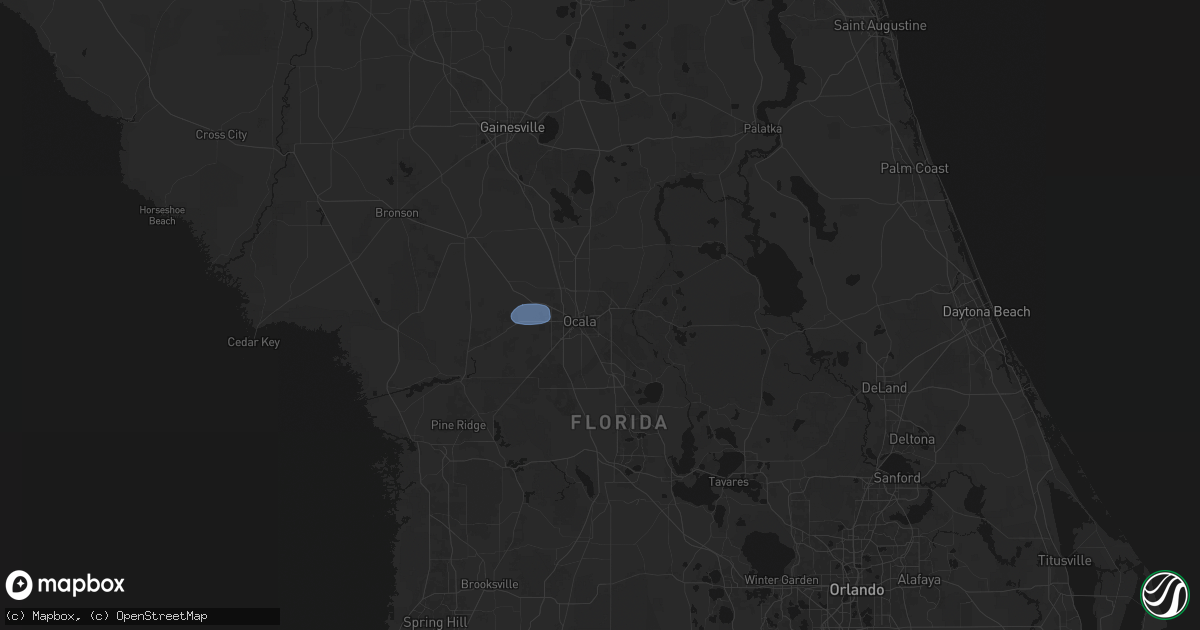Hail map in Ocala, FL on June 24, 2026