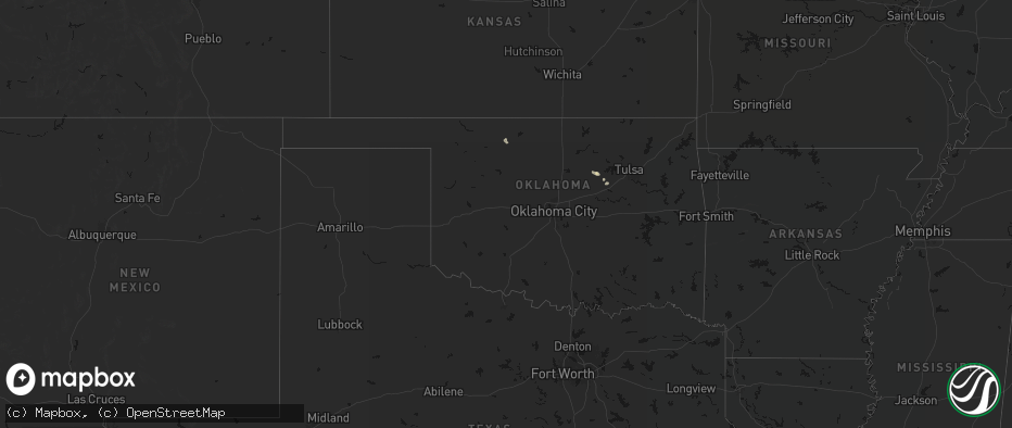 Hail map in Oklahoma on June 24, 2026