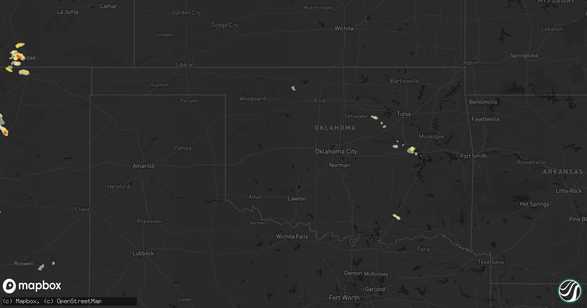 Hail map in Oklahoma on June 24, 2026