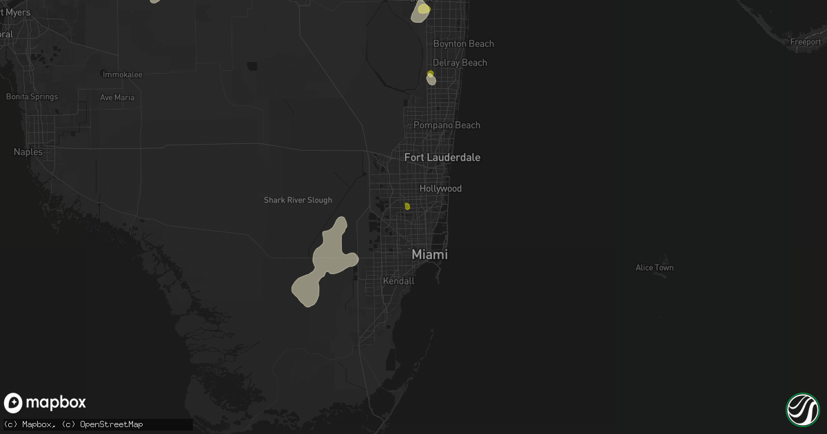 Hail map in Opa Locka, FL on June 24, 2026