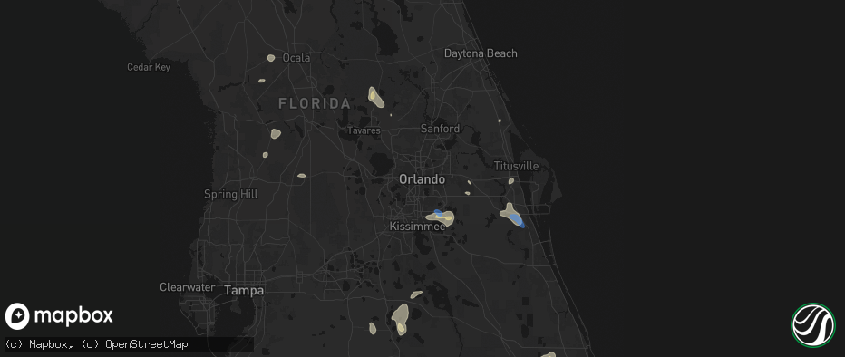 Hail map in Orlando, FL on June 24, 2026