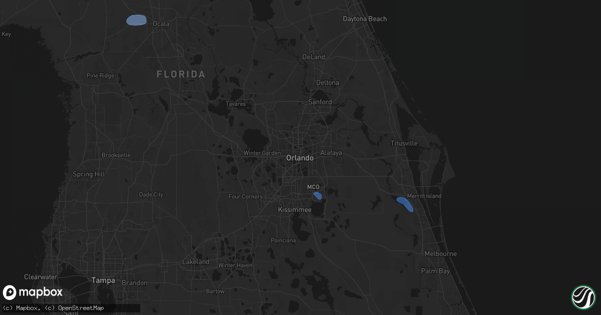 Hail map in Orlando, FL on June 24, 2026