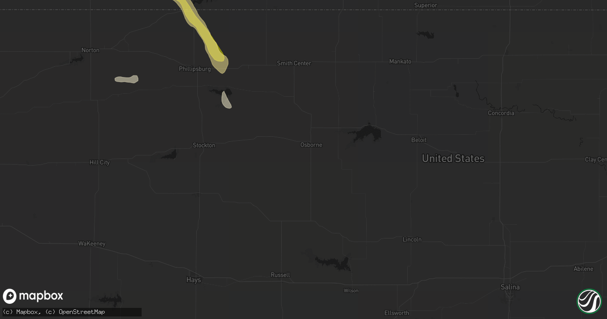 Hail map in Osborne, KS on June 24, 2026