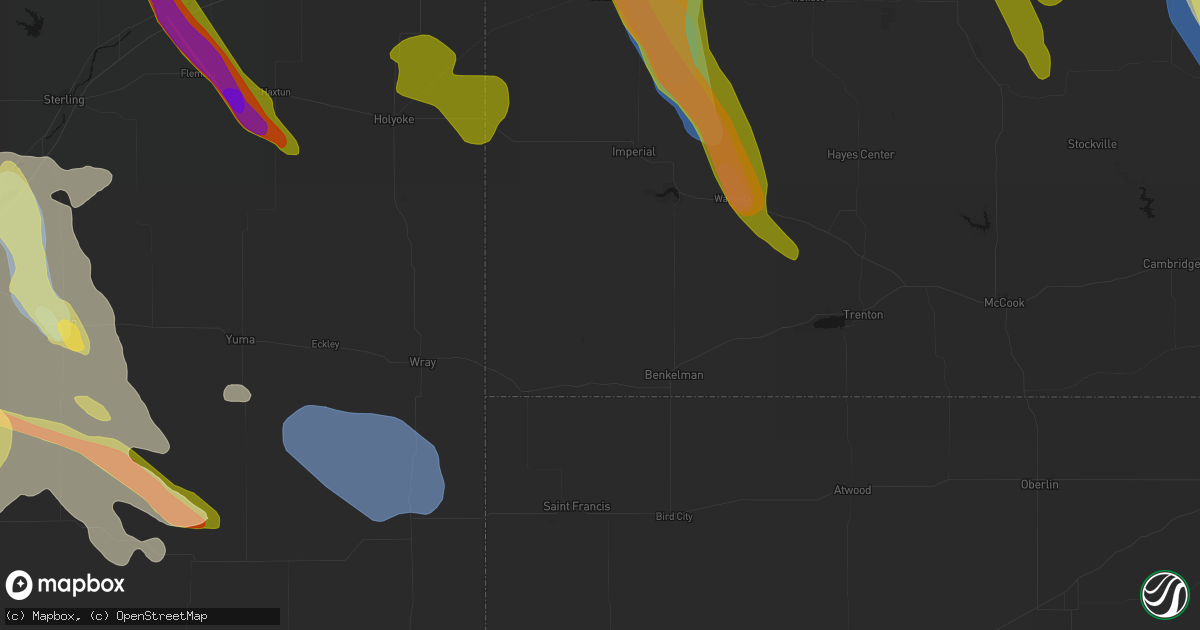 Hail map in Parks, NE on June 24, 2026
