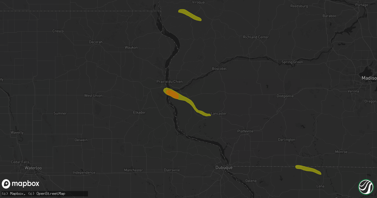 Hail map in Patch Grove, WI on June 24, 2026