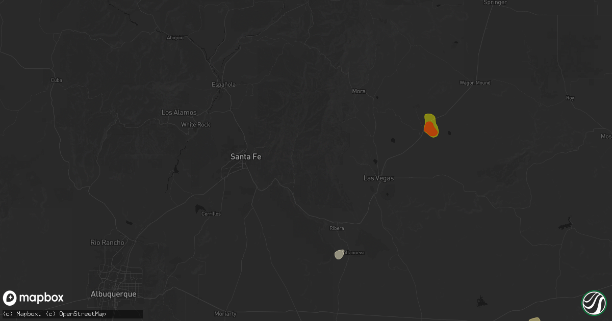 Hail map in Pecos, NM on June 24, 2026