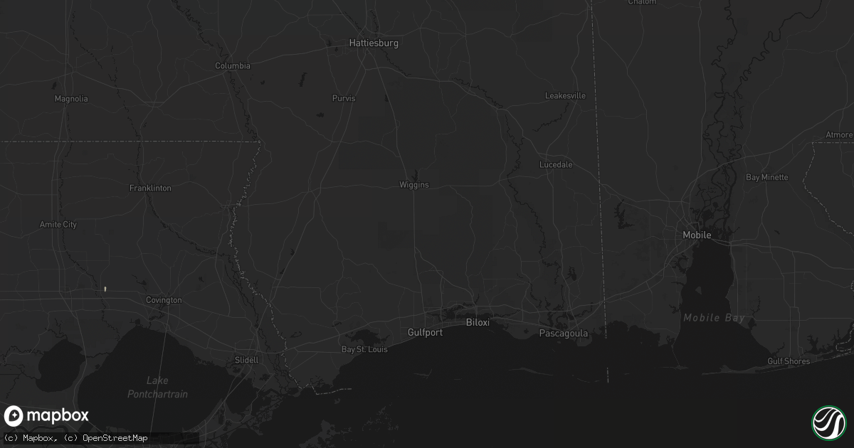 Hail map in Perkinston, MS on June 24, 2026