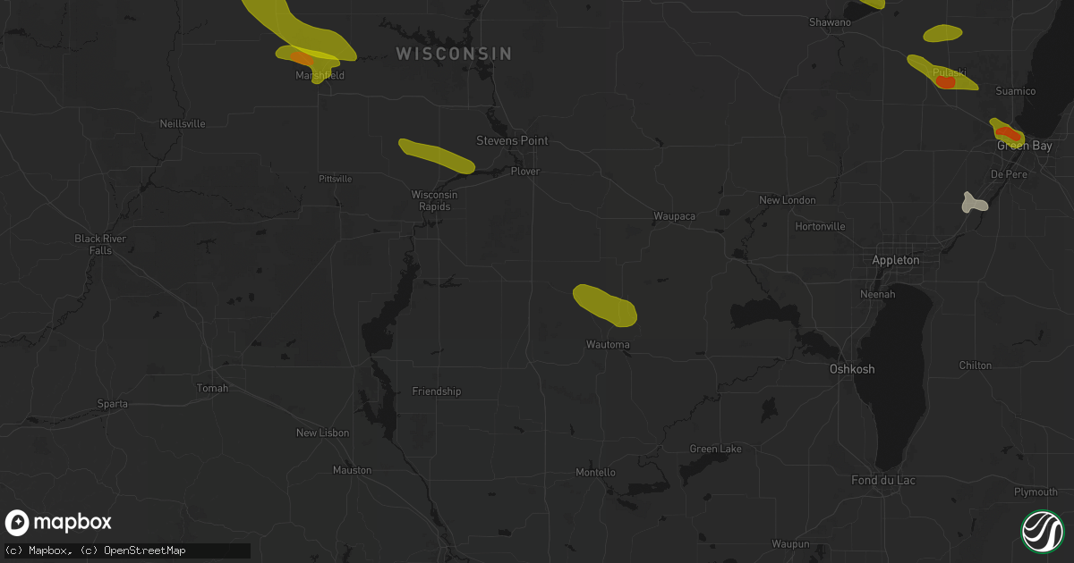 Hail map in Plainfield, WI on June 24, 2026