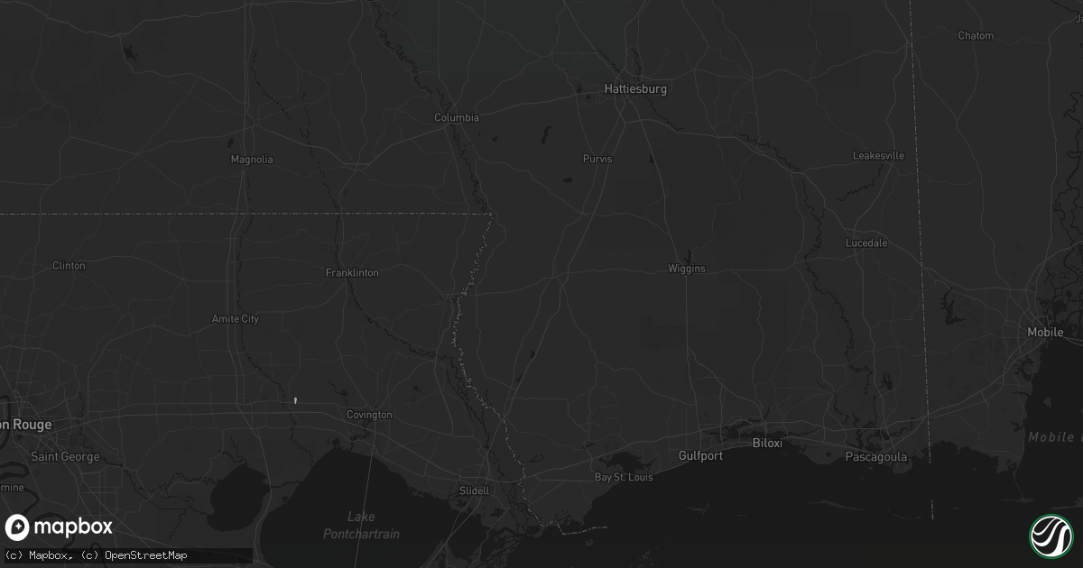 Hail map in Poplarville, MS on June 24, 2026