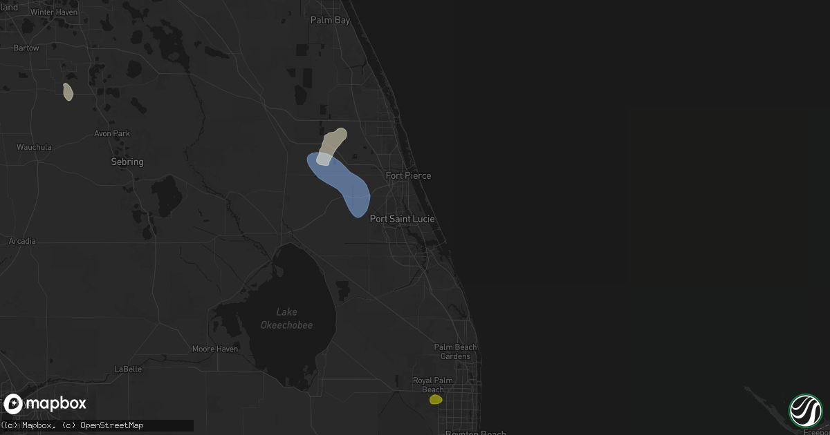 Hail map in Port Saint Lucie, FL on June 24, 2026