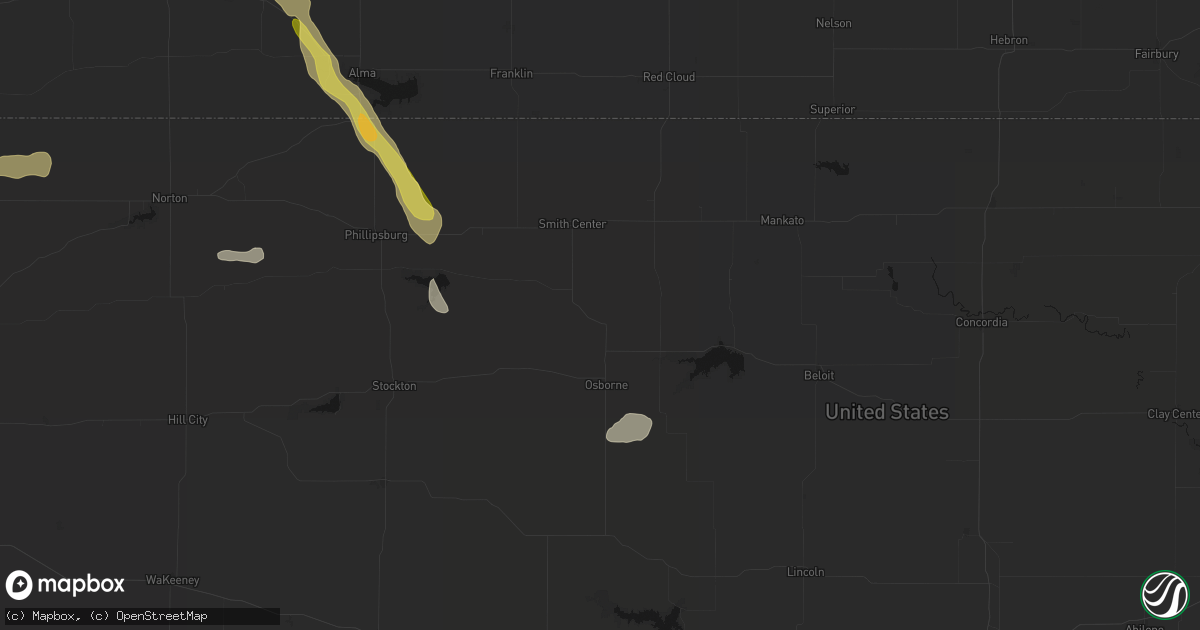 Hail map in Portis, KS on June 24, 2026