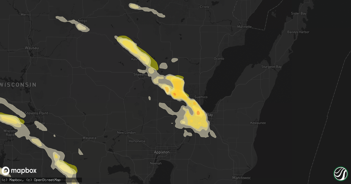 Hail map in Pulaski, WI on June 24, 2026