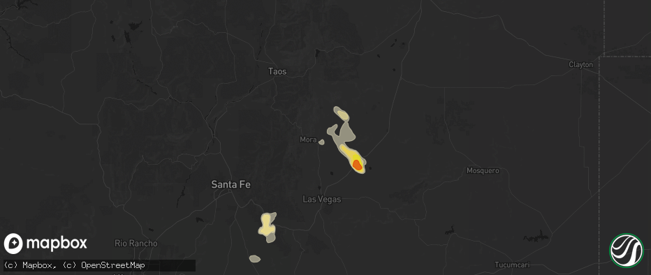 Hail map in Rainsville, NM on June 24, 2026