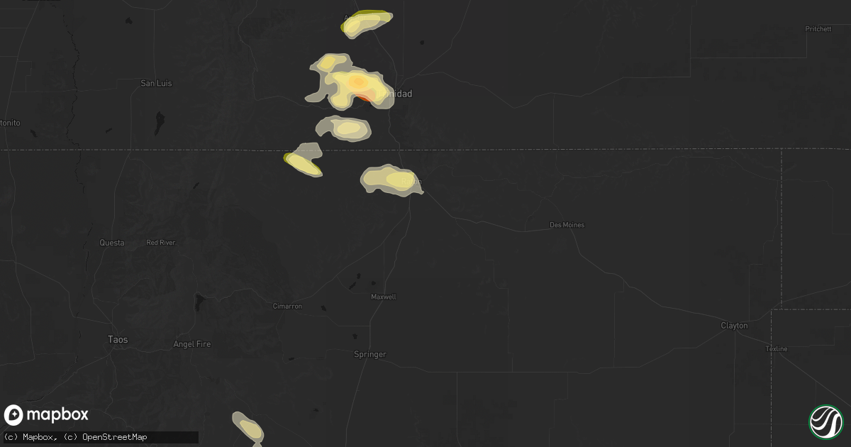 Hail map in Raton, NM on June 24, 2026