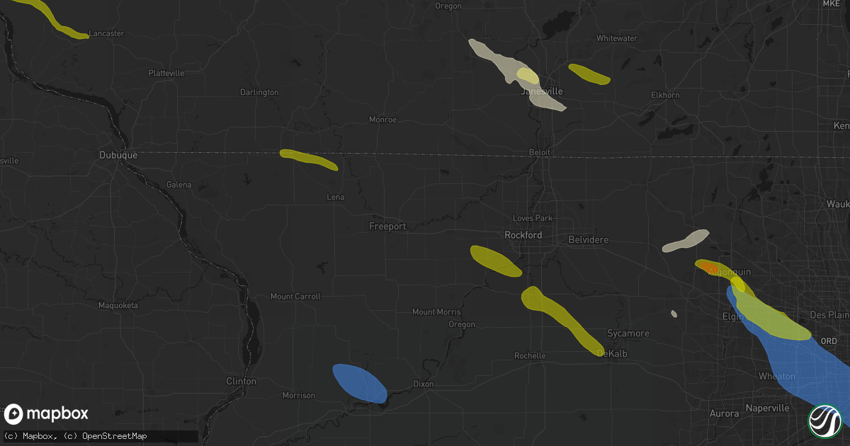 Hail map in Ridott, IL on June 24, 2026